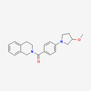 molecular formula C21H24N2O2 B2400739 (3,4-二氢异喹啉-2(1H)-基)(4-(3-甲氧基吡咯烷-1-基)苯基)甲苯酮 CAS No. 2034223-13-5