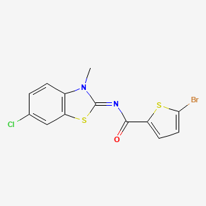 molecular formula C13H8BrClN2OS2 B2400748 (Z)-5-溴-N-(6-氯-3-甲基苯并[d]噻唑-2(3H)-亚基)噻吩-2-甲酰胺 CAS No. 392326-59-9