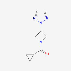 molecular formula C9H12N4O B2400751 (3-(2H-1,2,3-三唑-2-基)氮杂环丁-1-基)(环丙基)甲酮 CAS No. 2175978-56-8