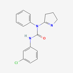 molecular formula C17H16ClN3O B2400754 3-(3-氯苯基)-1-(3,4-二氢-2H-吡咯-5-基)-1-苯基脲 CAS No. 325766-78-7