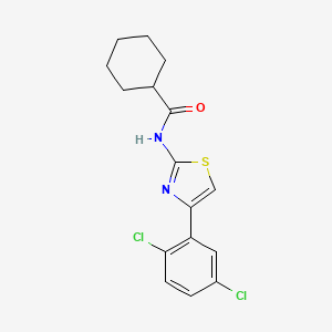 molecular formula C16H16Cl2N2OS B2400755 N-[4-(2,5-dichlorophenyl)-1,3-thiazol-2-yl]cyclohexanecarboxamide CAS No. 476280-99-6