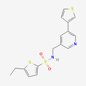 5-ethyl-N-((5-(thiophen-3-yl)pyridin-3-yl)methyl)thiophene-2-sulfonamide