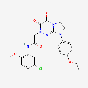 molecular formula C22H22ClN5O5 B2400760 N-(5-chloro-2-methoxyphenyl)-2-(8-(4-ethoxyphenyl)-3,4-dioxo-3,4,7,8-tetrahydroimidazo[2,1-c][1,2,4]triazin-2(6H)-yl)acetamide CAS No. 941936-51-2