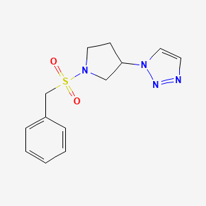 molecular formula C13H16N4O2S B2400762 1-(1-(benzylsulfonyl)pyrrolidin-3-yl)-1H-1,2,3-triazole CAS No. 2097900-56-4