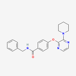 molecular formula C23H24N4O2 B2400766 N-苄基-4-((3-(哌啶-1-基)吡嗪-2-基)氧基)苯甲酰胺 CAS No. 1251567-89-1