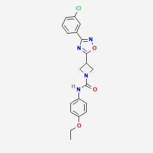 molecular formula C20H19ClN4O3 B2400769 3-(3-(3-氯苯基)-1,2,4-恶二唑-5-基)-N-(4-乙氧基苯基)氮杂环丁烷-1-甲酰胺 CAS No. 1351584-67-2