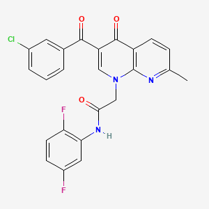 molecular formula C24H16ClF2N3O3 B2400773 2-(3-(3-chlorobenzoyl)-7-methyl-4-oxo-1,8-naphthyridin-1(4H)-yl)-N-(2,5-difluorophenyl)acetamide CAS No. 894894-30-5