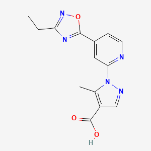 1-[4-(3-ethyl-1,2,4-oxadiazol-5-yl)pyridin-2-yl]-5-methyl-1H-pyrazole-4-carboxylic acid