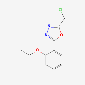 molecular formula C11H11ClN2O2 B2400780 2-(Chloromethyl)-5-(2-ethoxyphenyl)-1,3,4-oxadiazole CAS No. 698992-52-8