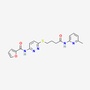 molecular formula C19H19N5O3S B2400785 N-(6-((4-((6-methylpyridin-2-yl)amino)-4-oxobutyl)thio)pyridazin-3-yl)furan-2-carboxamide CAS No. 1105247-96-8