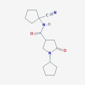 molecular formula C16H23N3O2 B2400845 N-(1-cyanocyclopentyl)-1-cyclopentyl-5-oxopyrrolidine-3-carboxamide CAS No. 1624515-26-9