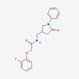 molecular formula C19H19FN2O3 B2400848 2-(2-氟苯氧基)-N-((5-氧代-1-苯基吡咯烷-3-基)甲基)乙酰胺 CAS No. 954722-41-9