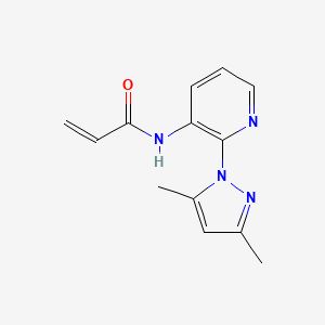 molecular formula C13H14N4O B2400849 N-[2-(3,5-Dimethylpyrazol-1-yl)pyridin-3-yl]prop-2-enamide CAS No. 2361638-32-4