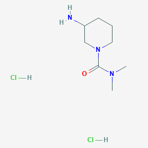 molecular formula C8H19Cl2N3O B2400852 3-氨基-N,N-二甲基哌啶-1-甲酰胺;二盐酸盐 CAS No. 2580217-91-8