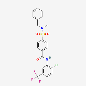molecular formula C22H18ClF3N2O3S B2400853 4-(N-benzyl-N-methylsulfamoyl)-N-(2-chloro-5-(trifluoromethyl)phenyl)benzamide CAS No. 683765-17-5