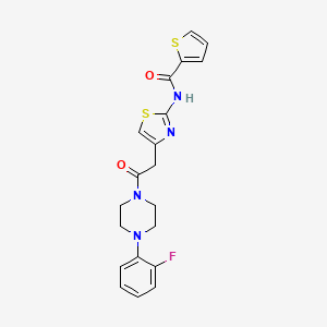 molecular formula C20H19FN4O2S2 B2400865 N-(4-(2-(4-(2-fluorophenyl)piperazin-1-yl)-2-oxoethyl)thiazol-2-yl)thiophene-2-carboxamide CAS No. 921567-54-6