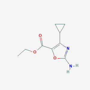 molecular formula C9H12N2O3 B2400869 Ethyl 2-amino-4-cyclopropyl-1,3-oxazole-5-carboxylate CAS No. 2060062-22-6