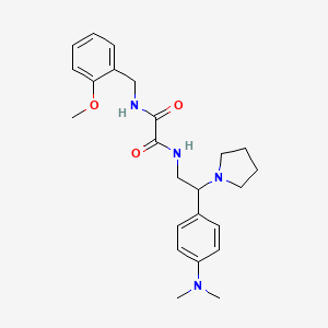 molecular formula C24H32N4O3 B2400871 N1-(2-(4-(dimethylamino)phenyl)-2-(pyrrolidin-1-yl)ethyl)-N2-(2-methoxybenzyl)oxalamide CAS No. 941887-29-2