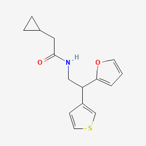 molecular formula C15H17NO2S B2400872 2-cyclopropyl-N-(2-(furan-2-yl)-2-(thiophen-3-yl)ethyl)acetamide CAS No. 2097872-79-0