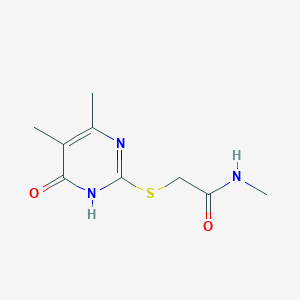molecular formula C9H13N3O2S B2400873 2-((4,5-dimethyl-6-oxo-1,6-dihydropyrimidin-2-yl)thio)-N-methylacetamide CAS No. 922651-89-6