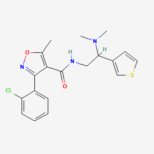 molecular formula C19H20ClN3O2S B2400874 3-(2-氯苯基)-N-(2-(二甲氨基)-2-(噻吩-3-基)乙基)-5-甲基异恶唑-4-甲酰胺 CAS No. 946326-71-2