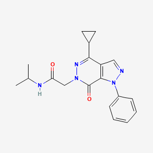 molecular formula C19H21N5O2 B2400886 2-(4-cyclopropyl-7-oxo-1-phenylpyrazolo[3,4-d]pyridazin-6-yl)-N-propan-2-ylacetamide CAS No. 1105239-95-9