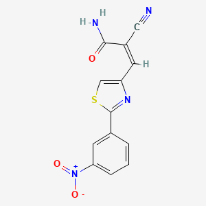 (Z)-2-cyano-3-[2-(3-nitrophenyl)-1,3-thiazol-4-yl]prop-2-enamide