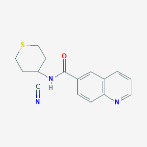molecular formula C16H15N3OS B2400889 N-(4-cyanothian-4-yl)quinoline-6-carboxamide CAS No. 1797792-91-6