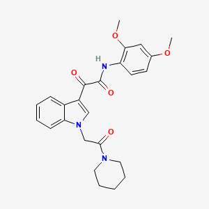 molecular formula C25H27N3O5 B2400893 N-(2,4-二甲氧基苯基)-2-氧代-2-[1-(2-氧代-2-哌啶-1-基乙基)吲哚-3-基]乙酰胺 CAS No. 872862-19-6