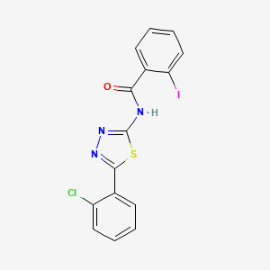 molecular formula C15H9ClIN3OS B2400905 N-[5-(2-chlorophenyl)-1,3,4-thiadiazol-2-yl]-2-iodobenzamide CAS No. 392241-67-7
