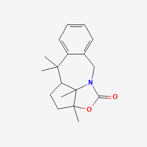 molecular formula C18H23NO2 B2400916 2a,5,5,10b-Tetramethyl-3,4,4a,5,10,10b-hexahydro-2ah-2-oxa-10a-aza-benzo[g]cyclopenta[cd]azulen-1-one CAS No. 484049-78-7