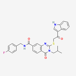 molecular formula C30H27FN4O3S B2400919 N-(4-fluorobenzyl)-2-{[2-(1H-indol-3-yl)-2-oxoethyl]thio}-3-isobutyl-4-oxo-3,4-dihydroquinazoline-7-carboxamide CAS No. 1189956-95-3