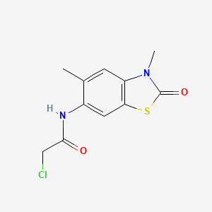 molecular formula C11H11ClN2O2S B2400920 2-Chloro-N-(3,5-dimethyl-2-oxo-1,3-benzothiazol-6-yl)acetamide CAS No. 2411255-47-3