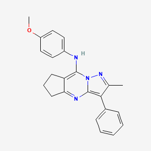 molecular formula C23H22N4O B2400923 8-氨基-2-甲基-3-苯基-6,7-二氢-5H-环戊[d]吡唑并[1,5-a]嘧啶 CAS No. 896075-09-5