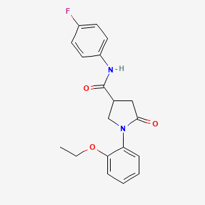 molecular formula C19H19FN2O3 B2400925 1-(2-ethoxyphenyl)-N-(4-fluorophenyl)-5-oxopyrrolidine-3-carboxamide CAS No. 873569-96-1