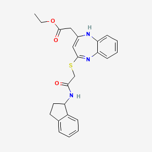 ethyl (4-{[2-(2,3-dihydro-1H-inden-1-ylamino)-2-oxoethyl]thio}-1H-1,5-benzodiazepin-2-yl)acetate