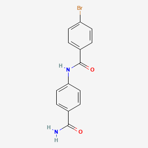 molecular formula C14H11BrN2O2 B2400932 4-bromo-N-(4-carbamoylphenyl)benzamide CAS No. 331240-83-6