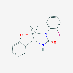 molecular formula C17H15FN2O2 B2400934 3-(2-氟苯基)-2-甲基-2,3,5,6-四氢-4H-2,6-甲烷-1,3,5-苯并噁二唑嗪-4-酮 CAS No. 899784-16-8