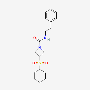 molecular formula C18H26N2O3S B2400936 3-(cyclohexylsulfonyl)-N-phenethylazetidine-1-carboxamide CAS No. 1797303-97-9