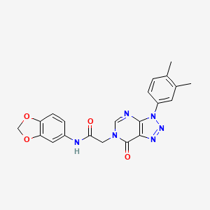 molecular formula C21H18N6O4 B2400939 N-(benzo[d][1,3]dioxol-5-yl)-2-(3-(3,4-dimethylphenyl)-7-oxo-3H-[1,2,3]triazolo[4,5-d]pyrimidin-6(7H)-yl)acetamide CAS No. 872591-14-5