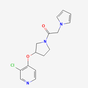 molecular formula C15H16ClN3O2 B2400943 1-(3-((3-chloropyridin-4-yl)oxy)pyrrolidin-1-yl)-2-(1H-pyrrol-1-yl)ethanone CAS No. 2034301-67-0