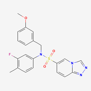 molecular formula C21H19FN4O3S B2400949 N~6~-(3-fluoro-4-methylphenyl)-N~6~-(3-methoxybenzyl)[1,2,4]triazolo[4,3-a]pyridine-6-sulfonamide CAS No. 1251605-38-5