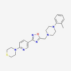 molecular formula C23H28N6OS B2400951 3-(6-Thiomorpholinopyridin-3-yl)-5-((4-(o-tolyl)piperazin-1-yl)methyl)-1,2,4-oxadiazole CAS No. 1251623-39-8