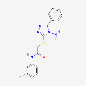 molecular formula C16H14ClN5OS B2400955 2-((4-amino-5-phenyl-4H-1,2,4-triazol-3-yl)thio)-N-(3-chlorophenyl)acetamide CAS No. 573972-73-3