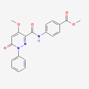 molecular formula C20H17N3O5 B2400961 Methyl 4-[(4-methoxy-6-oxo-1-phenylpyridazine-3-carbonyl)amino]benzoate CAS No. 942004-52-6