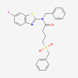 molecular formula C25H23FN2O3S2 B2400963 N-benzyl-4-(benzylsulfonyl)-N-(6-fluorobenzo[d]thiazol-2-yl)butanamide CAS No. 923500-06-5