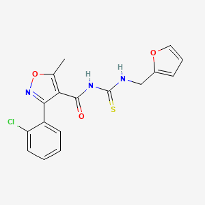 molecular formula C17H14ClN3O3S B2400964 3-(2-chlorophenyl)-N-((furan-2-ylmethyl)carbamothioyl)-5-methylisoxazole-4-carboxamide CAS No. 385787-79-1
