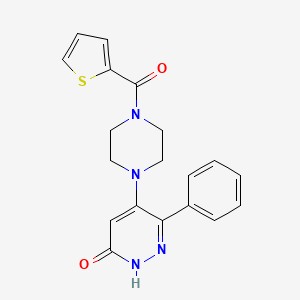 molecular formula C19H18N4O2S B2400966 6-phenyl-5-[4-(2-thienylcarbonyl)piperazino]-3(2H)-pyridazinone CAS No. 477863-58-4