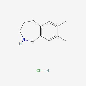 molecular formula C12H18ClN B2400969 7,8-二甲基-2,3,4,5-四氢-1H-2-苯并哌啶盐酸盐 CAS No. 1547015-66-6
