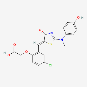 (Z)-2-(4-chloro-2-((2-((4-hydroxyphenyl)(methyl)amino)-4-oxothiazol-5(4H)-ylidene)methyl)phenoxy)acetic acid